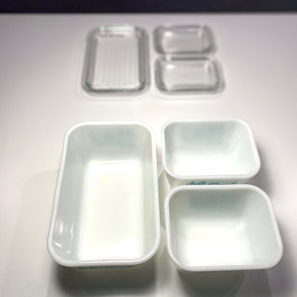 Pyrex Vintage Butterprint Refrigerator Dishes With Lids Complete Set - Picture 10 of 12